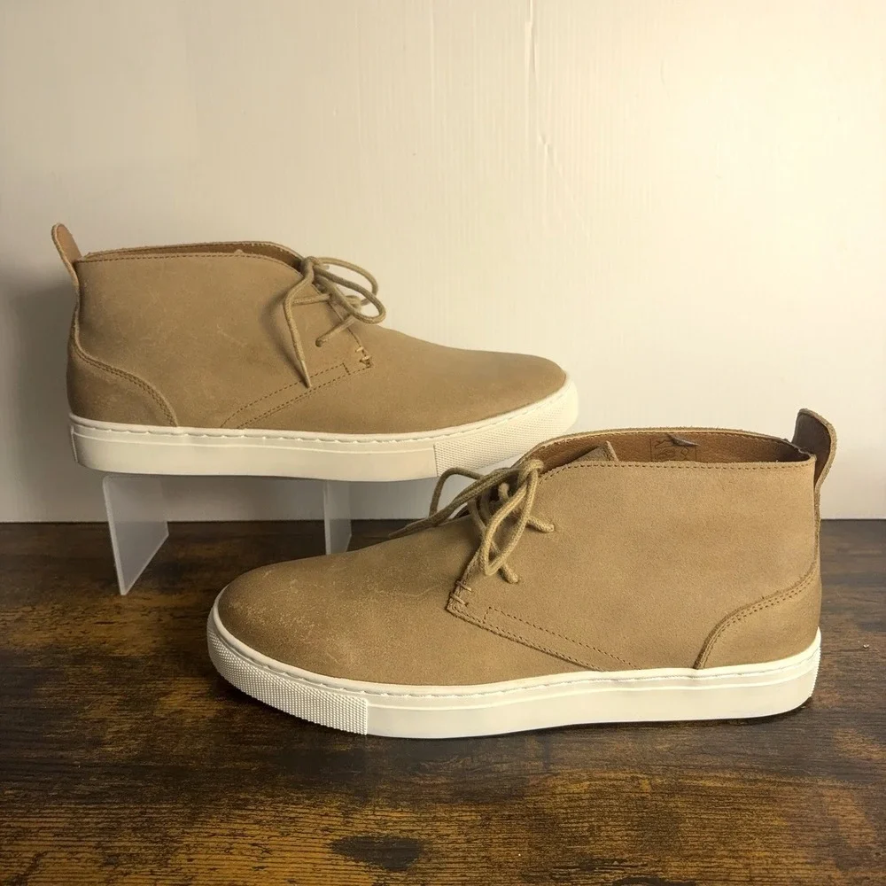 Robert Wayne Leather Chukka Ankle Boots Mens Sz 10D Tan Lace‎ Up